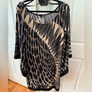 Bisou Bisou Elegant Black and Cream Dress